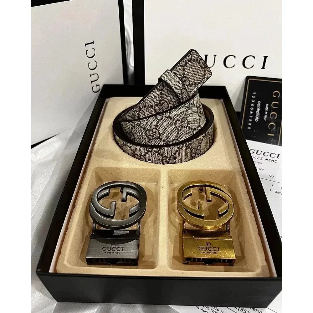 Kakobuy spreadsheet Gucci GG Supreme Belt Beige/Silver/Gold Accessories Accessories QC photo and price row