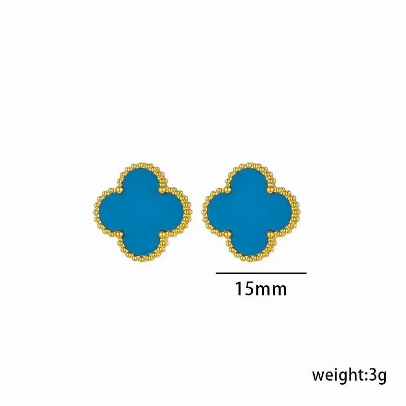 Kakobuy spreadsheet Van Cleef & Arpels Alhambra Blue Gold Stud Earrings Accessories QC photo and price row
