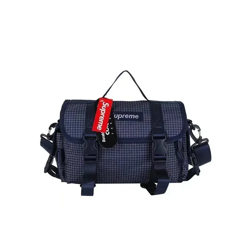 Kakobuy spreadsheet Supreme Grid Check Shoulder Bag Navy Bags QC photo and price row