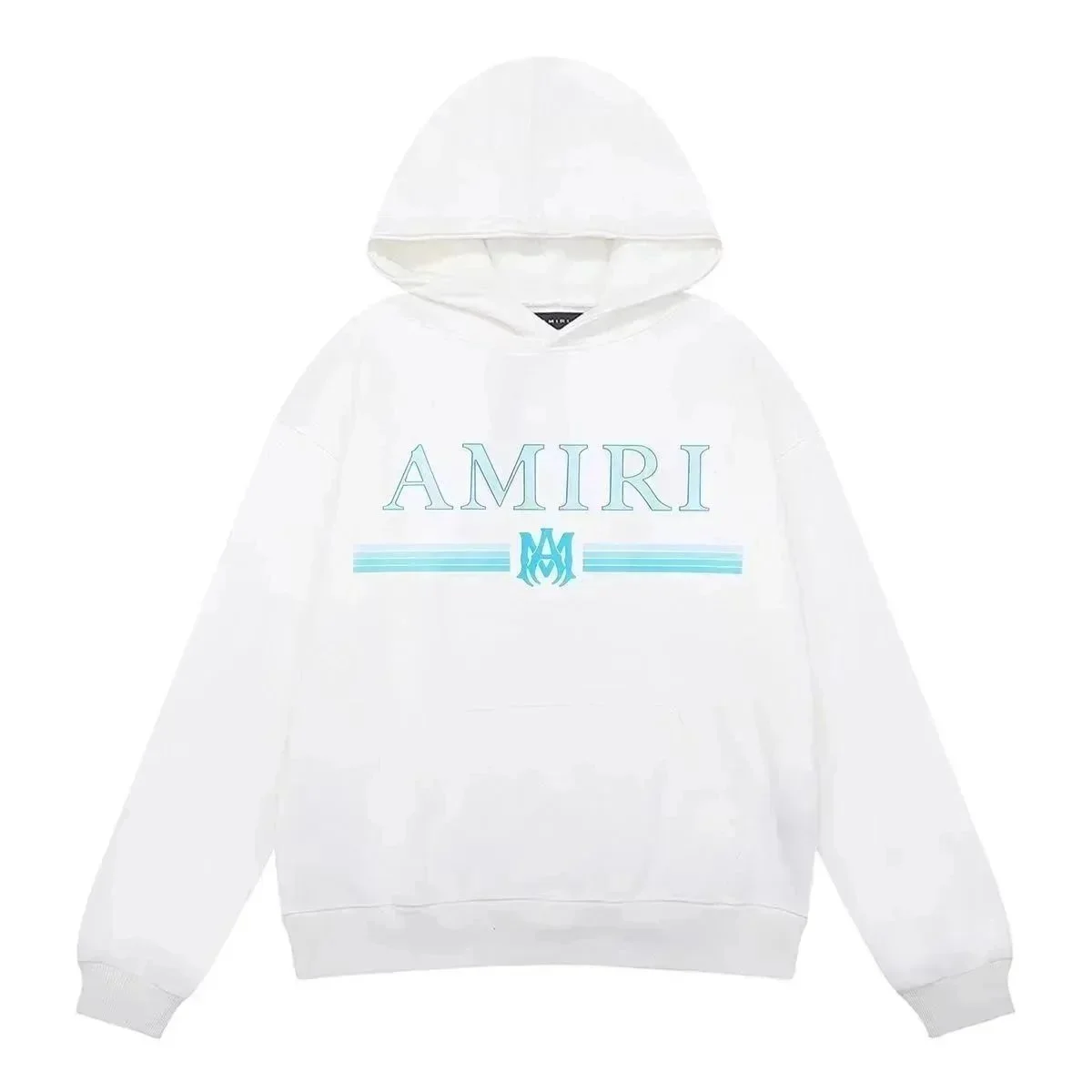 Kakobuy spreadsheet Amiri White AMRI Hoodie with Blue Logo Hoodies QC photo and price row