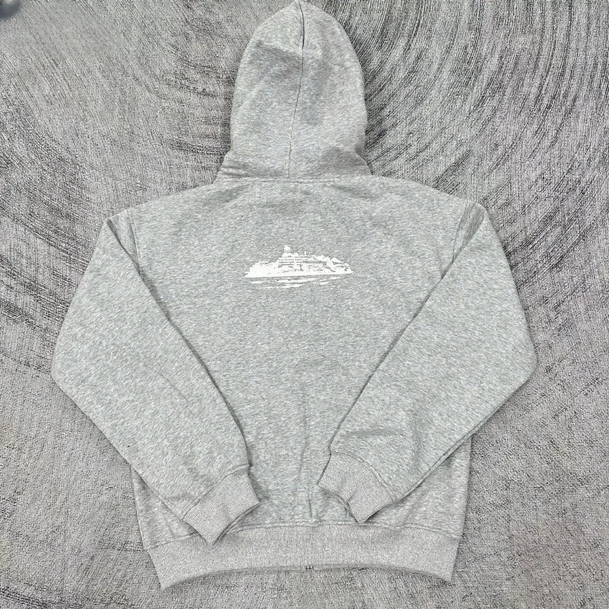 Kakobuy spreadsheet Hoodie with Cruise Ship Print Grey Casual Hoodie Hoodies QC photo and price row