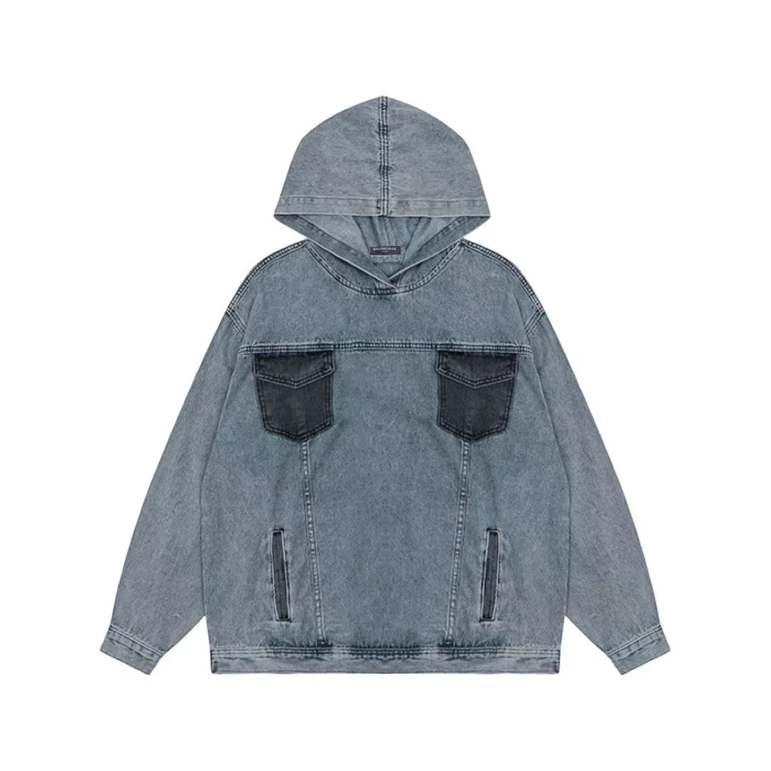 Kakobuy spreadsheet Balenciaga Hooded Denim Jacket 20牛仔蓝 Jackets QC photo and price row