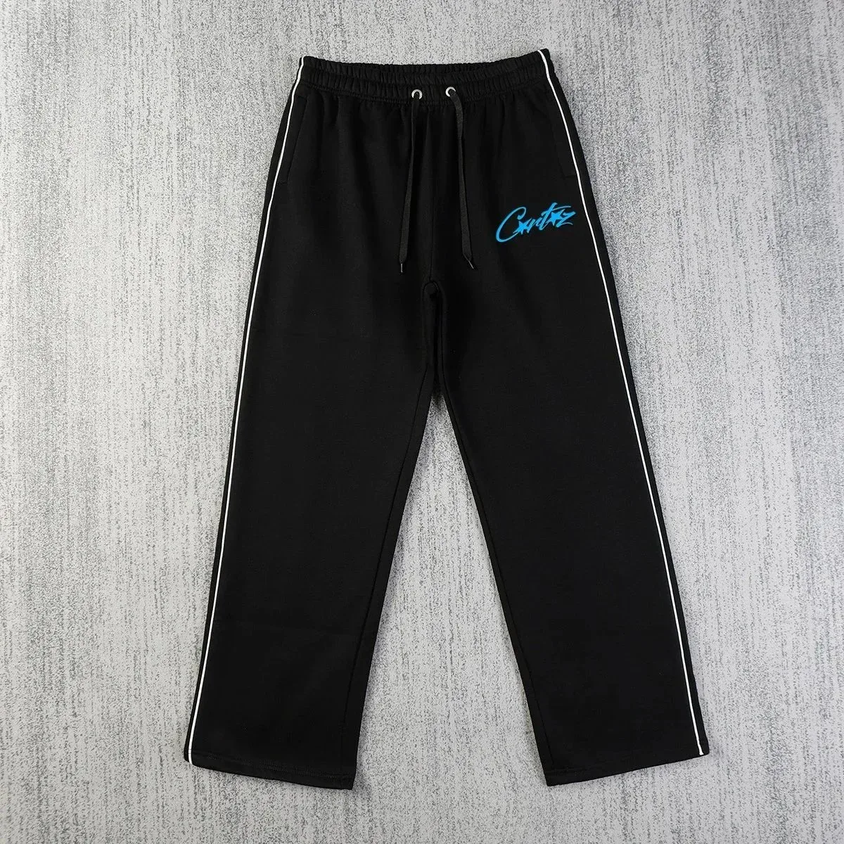 Kakobuy spreadsheet Black Critis Track Pants with Blue Logo Pants QC photo and price row