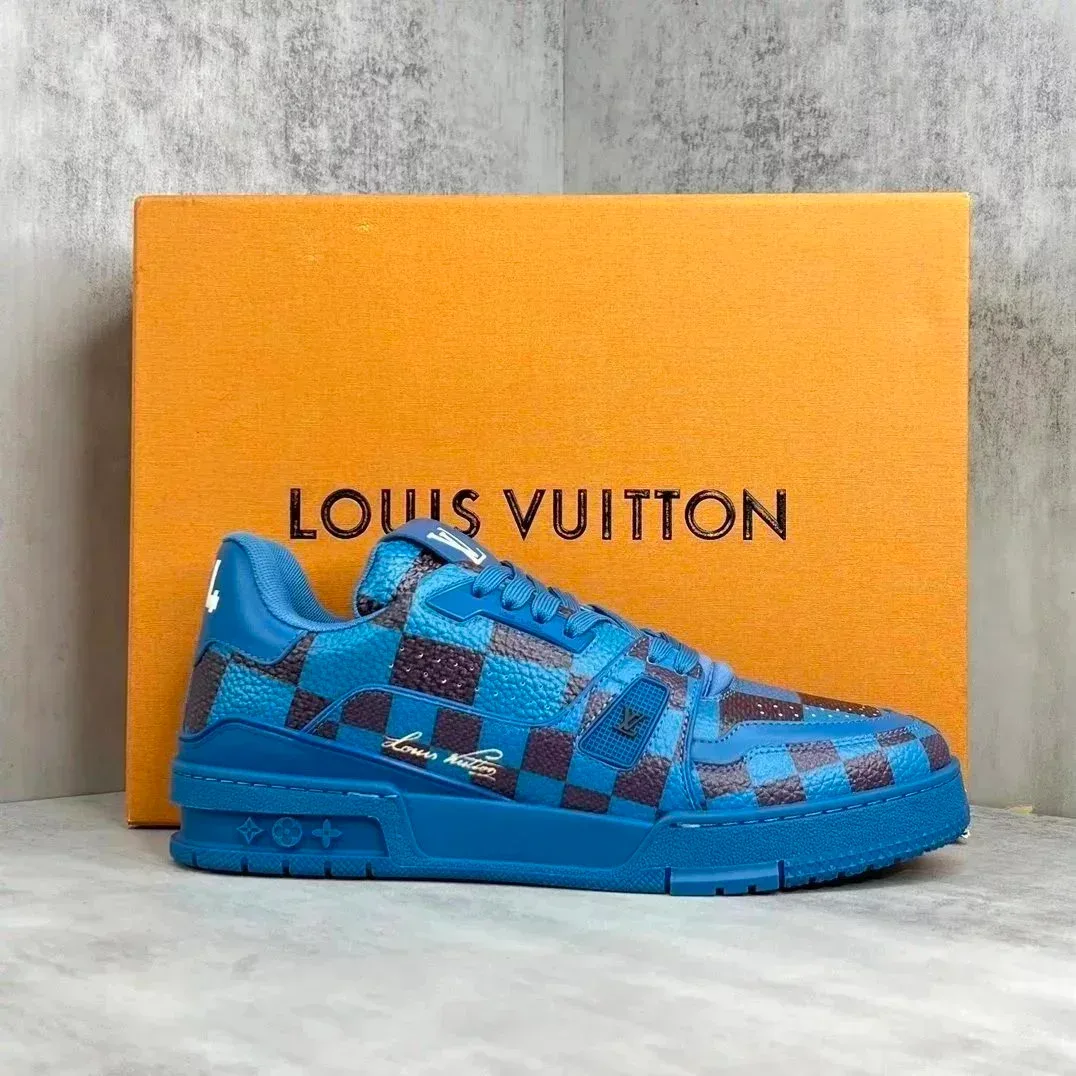 Kakobuy spreadsheet Louis Vuitton LV Trainer Blue Checkered Sneakers Sneakers QC photo and price row