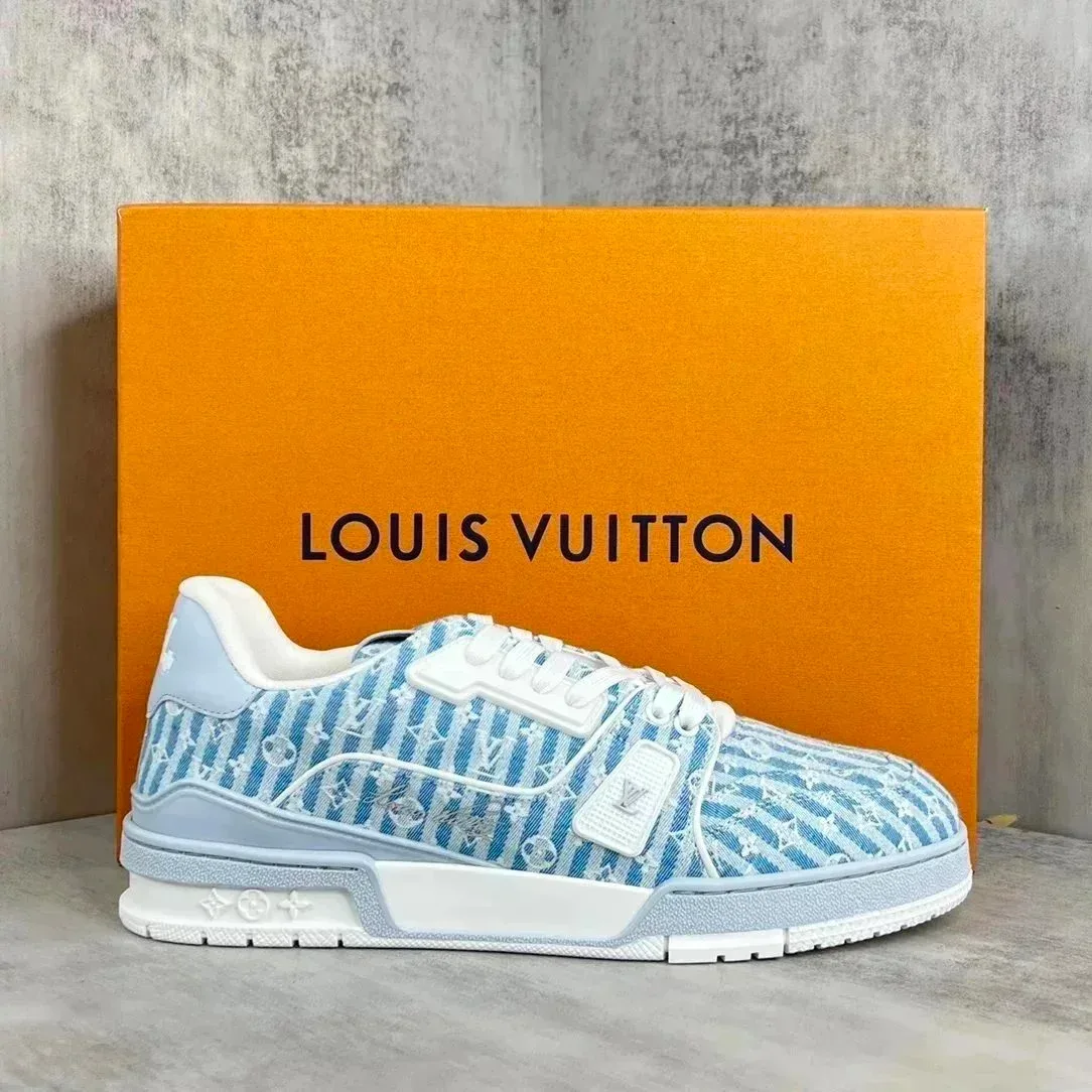 Kakobuy spreadsheet Louis Vuitton LV Trainer Blue Monogram Sneakers Sneakers QC photo and price row