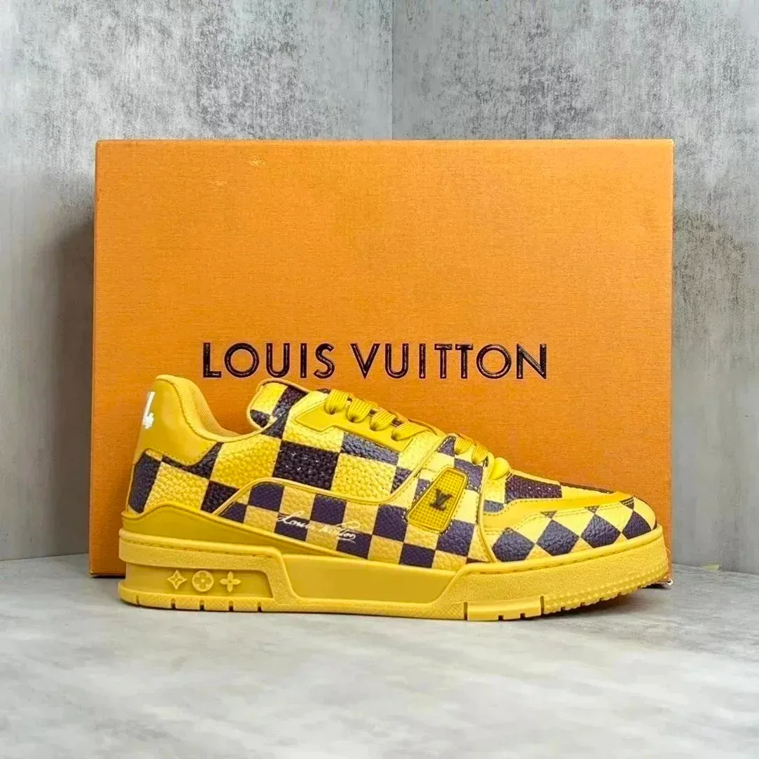 Kakobuy spreadsheet Louis Vuitton Tabi Yellow & Navy Checkerboard Sneakers Sneakers QC photo and price row
